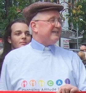 Kingston wearing a "Changing Attitude Ireland" sweater