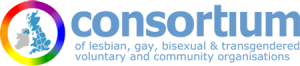Consortium logo with rainbow map